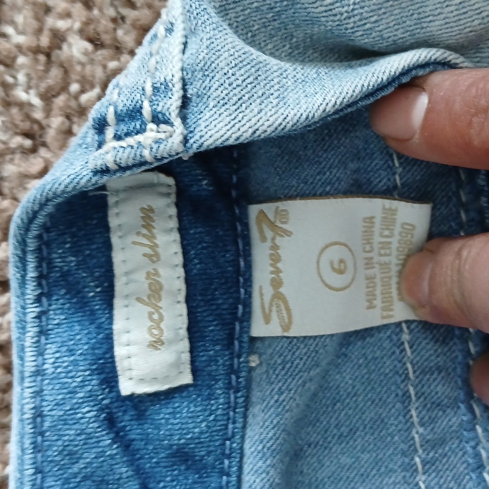Seven7 Rocker Slim Light Wash Jeans Size 6 - Picture 5 of 16